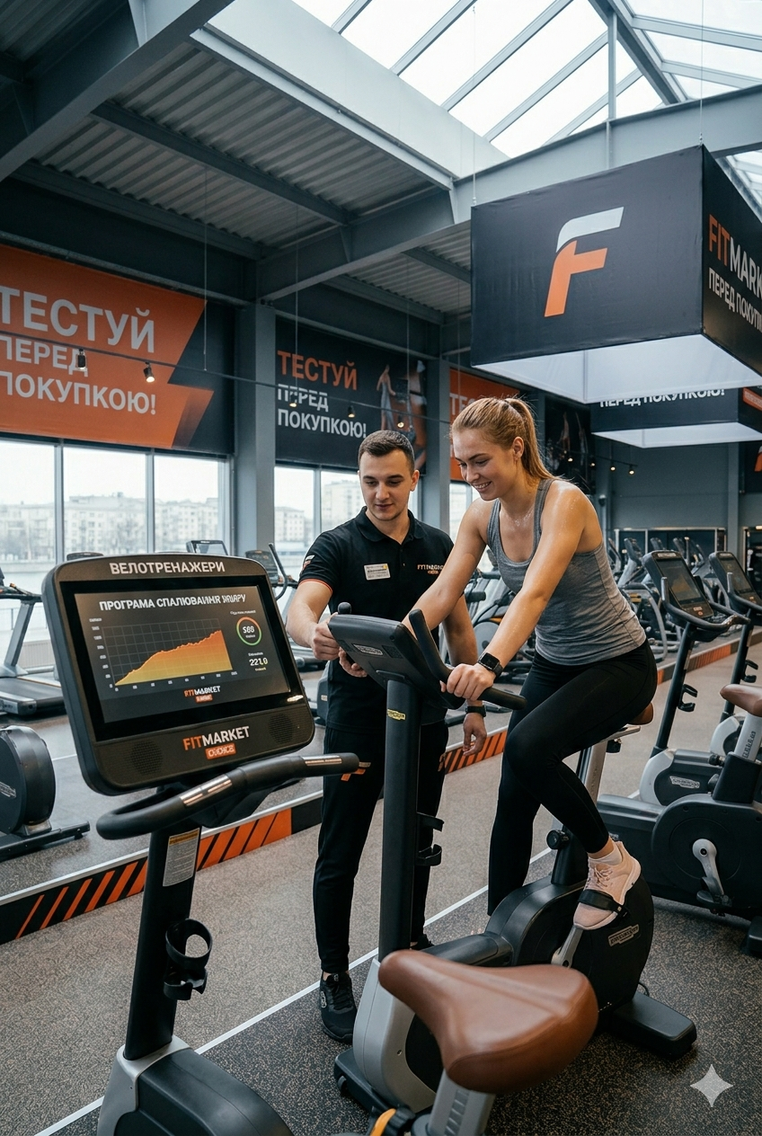 Енергійне тренування на велотренажері Fitmarket: Ефективність для схуднення та боротьби з зайвою вагою.